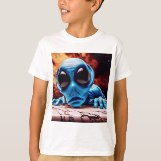 T-shirt Personnel a-57, Étrange Alien Bleu