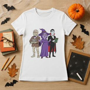T-shirt Personnel enseignant de l'équipe de monstre Hallow