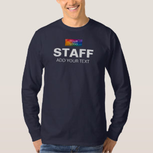 T-shirt Personnel Personnalisé Société Logo Texte Mens Lon