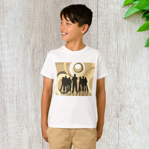 T-shirt Personnes en silhouette rétro avec des cercles abs