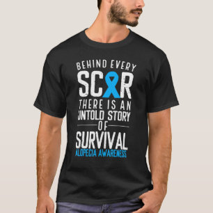 T-shirt Perte de cheveux calcaire Bleu Ruban Alopecia Area