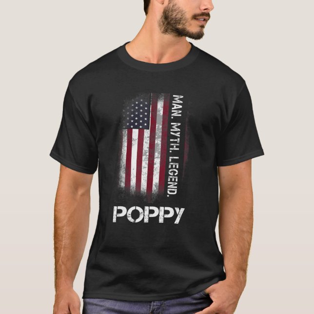 T-shirt Perturbation Poppy Man Mythe Légende Grand-père Vi (Devant)