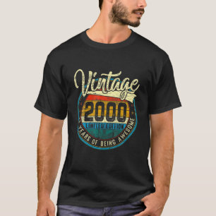T-shirt Perturbé Vintage 2000 22E Cadeau Anniversaire 22 A