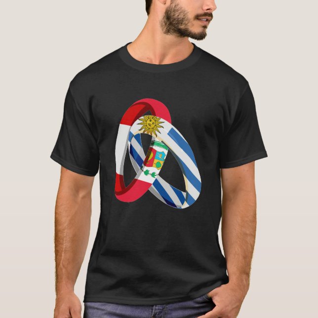 T-shirt Peru Flag Uruguay Grown Ring Marriage Wedding (Devant)