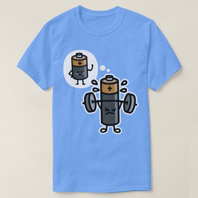 T-shirt Peseuse batterie positive mentalité drôle gymnase (Design devant)
