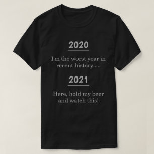 T-shirt Pessimiste amusant Nouvel An Novelté Couleur foncé