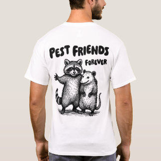 T-shirt Pest Friends Forever Black Print Avant et Précéden