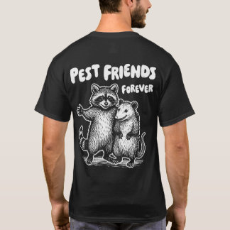 T-shirt Pest Friends Forever Blanc Imprimer Avant et Arriè