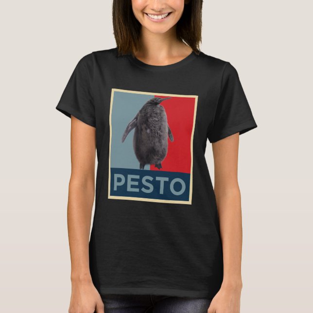 T-shirt Pesto Penguin: Hope Poster Style Design (Devant)