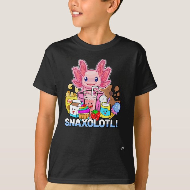T-shirt Pet Axolotl - Snaxolotl - Snacks mignons, Funny Ka (Devant)