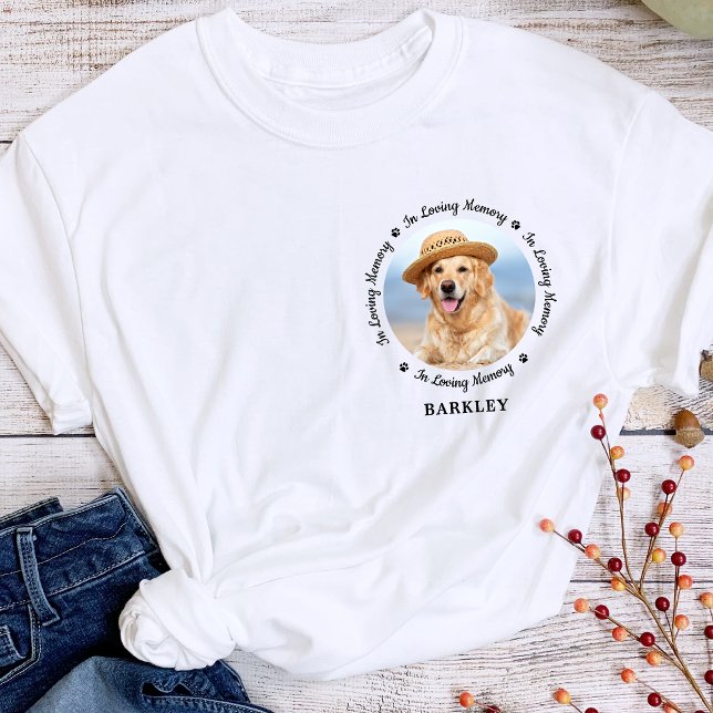 T-shirt Pet Dog Memorial Empreintes de pattes Photo Simple (Créateur téléchargé)