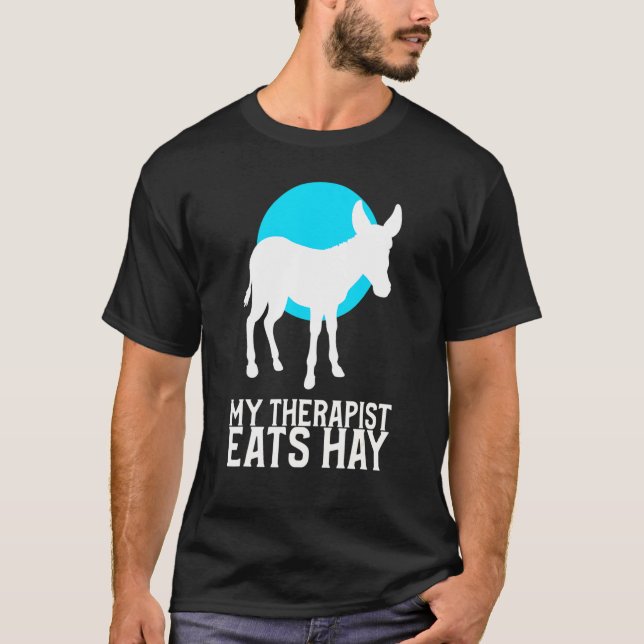 T-shirt Pet Donkey Funny Ranch Mule équitation Mon Thérape (Devant)