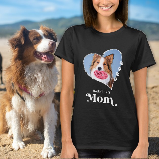 T-shirt Pet Mom Custom Photo Heart Empreintes de pattes Am (Créateur téléchargé)