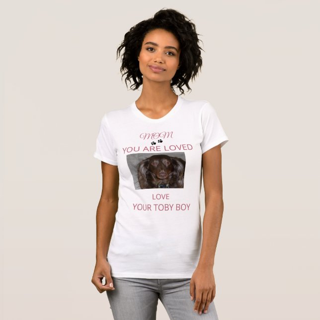 T-shirt Pet Mom Loved Photo Tee Art (Devant entier)