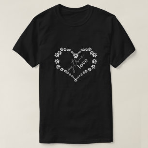 T-shirt Pet Paw Heart Mon vrai amour