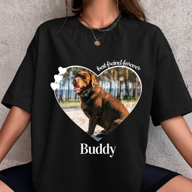 T-shirt pet photo customize Heart custom dog name  (Créateur téléchargé)