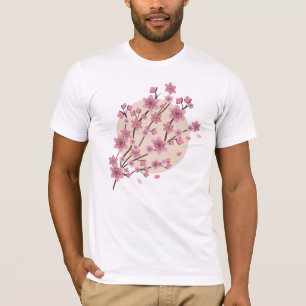 T-shirt Pétales de cerisier en fleurs roses