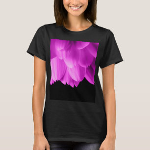 T-shirt Pétales de fleurs roses chaudes sur noir