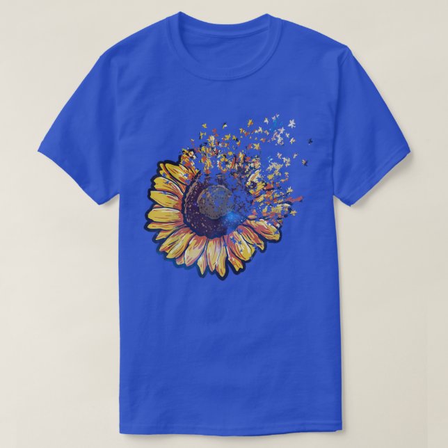 T-shirt Pétales de tournesol coloré soufflant T-Shir de to (Design devant)