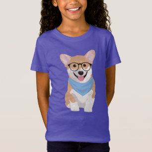 T-Shirt Peter le chiot bleu de corgi de Bandana de hippie