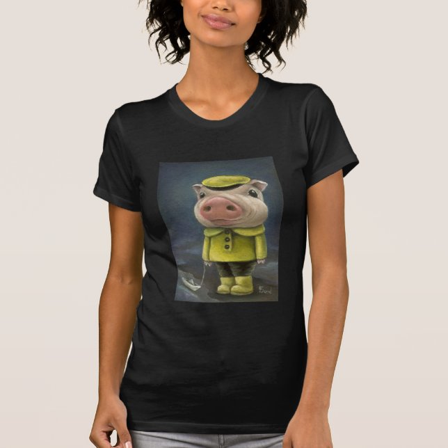 T-shirt Peter le porc naviguant son bateau (Devant)