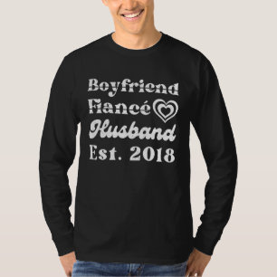 T-shirt Petit ami Fiancé Mari Époux 2018 Anniversaire de m