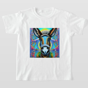 T-shirt Petit âne Abstrait multicolore