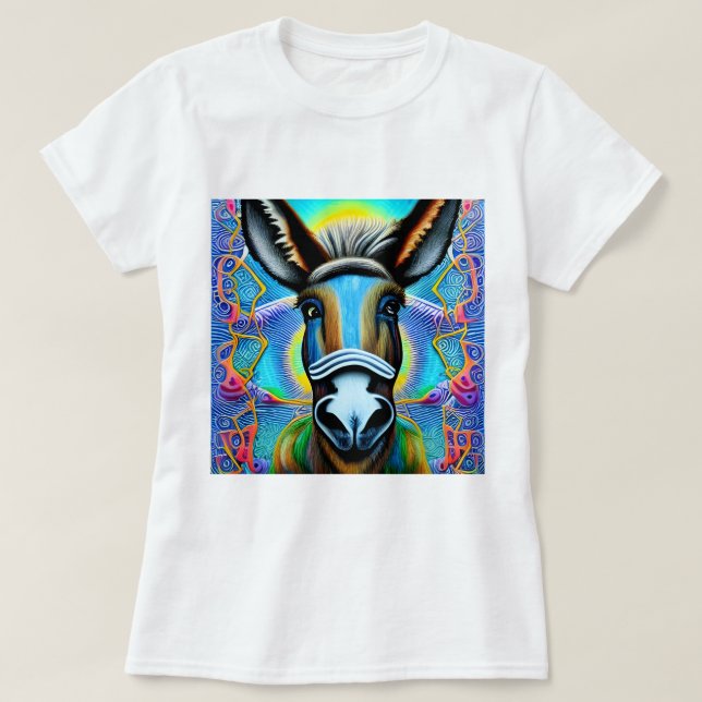 T-shirt Petit âne Abstrait multicolore (Design devant)