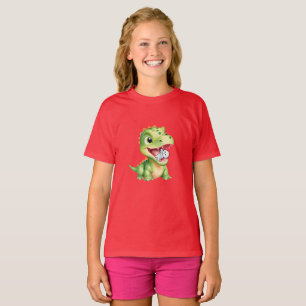 T-shirt Petit bébé Dinosaur manger squelette maman Hallowe