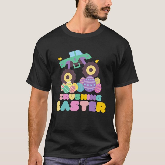 T-shirt Petit Camion Monster Oeuf De Pâques Pour Les Petit (Devant)