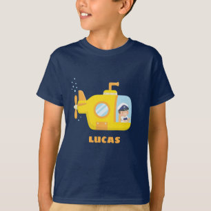T-shirt Petit capitaine mignon Submarine Boys Tee