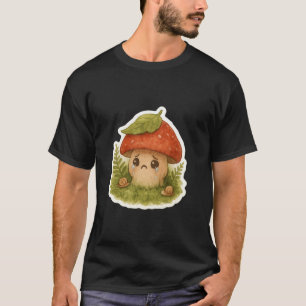 T-shirt Petit Champignon Triste sous la Pluie - Aquarelle