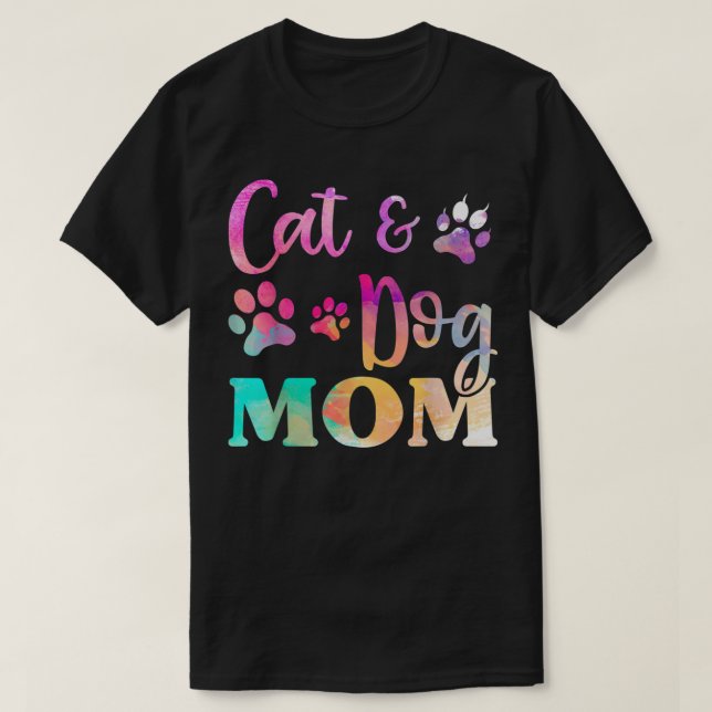 T-shirt Petit chat Chat Chien Maman Chemise Pour Femmes, F (Design devant)