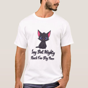 T-shirt Petit Chat Noir Mignon Art Citation Kawaii