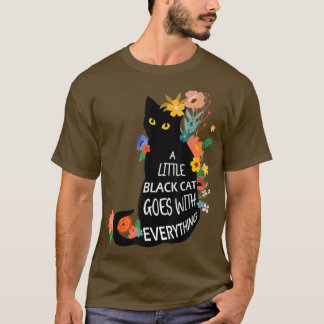 T-shirt Petit Chat Noir Va Avec Tout Sorcière Hallow