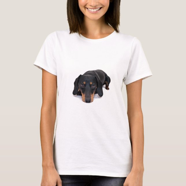 T-shirt Petit chien de teckel (Devant)