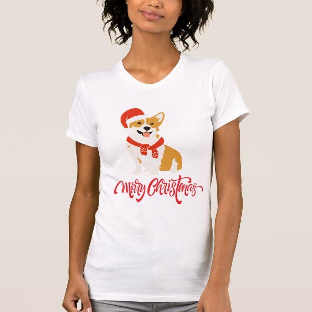 T-shirt Petit chien féminin mince teigne en blanc (Devant)