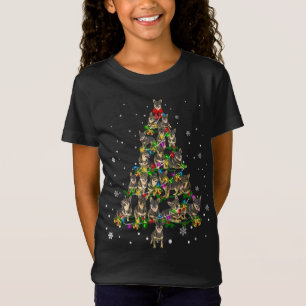 T-Shirt Petit chien suédois Vallhund Christmas Tree cadeau