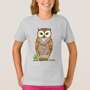 T-shirt Petit Chouette de Boho sur une branche Illustratio