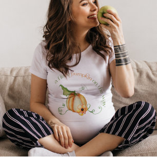 T-shirt Petit Citrouille sur le chemin Automne Maman-to-be