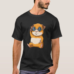 T-shirt Petit cochon de Guinée mignon avec lunettes de sol