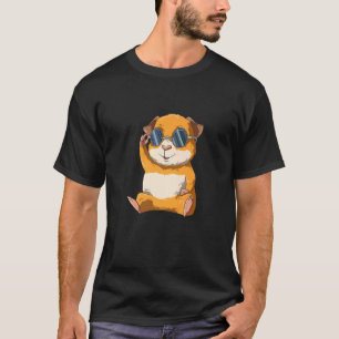 T-shirt Petit cochon de Guinée mignon avec lunettes de sol