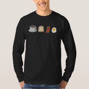 T-shirt Petit-Déjeuner Café Toast Bacon Et Oeufs Repas Foi