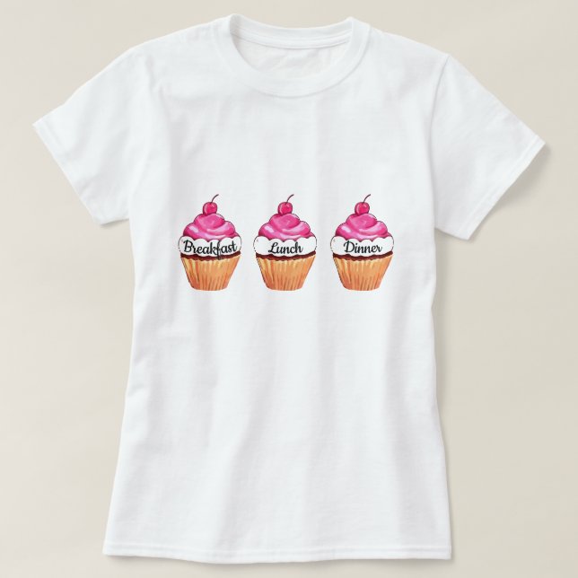 T-shirt Petit déjeuner, Déjeuner, Dîner (Design devant)