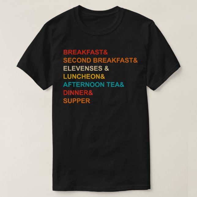 T-shirt Petit déjeuner Deuxième petit déjeuner Elevenses V (Design devant)