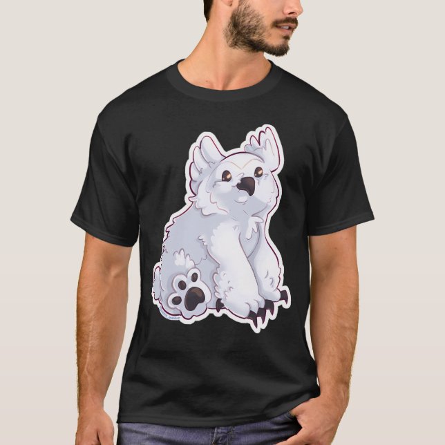 T-shirt Petit-déjeuner d'hibou neigeux - Assis (Devant)
