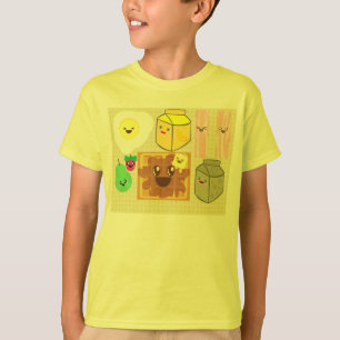 T-shirt Petit déjeuner Kawaii Gaufre au Bacon délicieux Oe