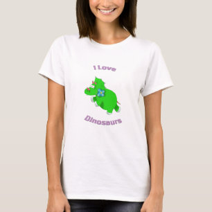 T-shirt petit dinosaure vert (dinosaures d'amour d'I)