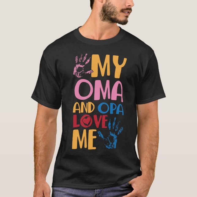 T-shirt Petit-fils allemand Oma et Opa Love Me (Devant)