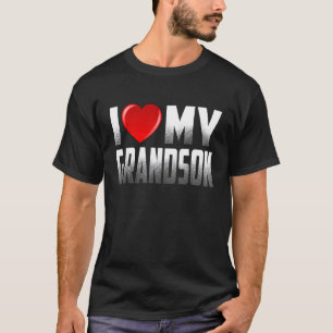 T-shirt Petit-fils de grands-parents J'aime mon petit-fils